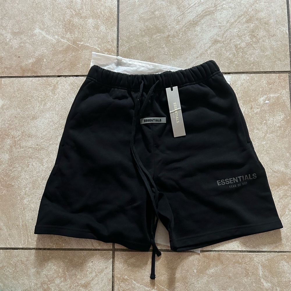 Black shorts fear of god essentials